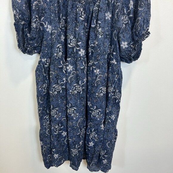 Torrid 2 2X Mini Chambray Puff Sleeve Smocked Dress - Picture 3 of 11